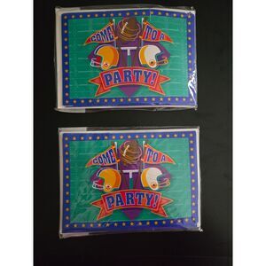 AMSCAN Vintage Football Themed Party Invitations 8 ct-2 Packs New in Package
